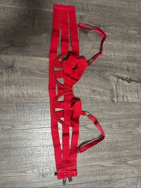 Victoria's Secret Red Strappy Cutout Bra 003